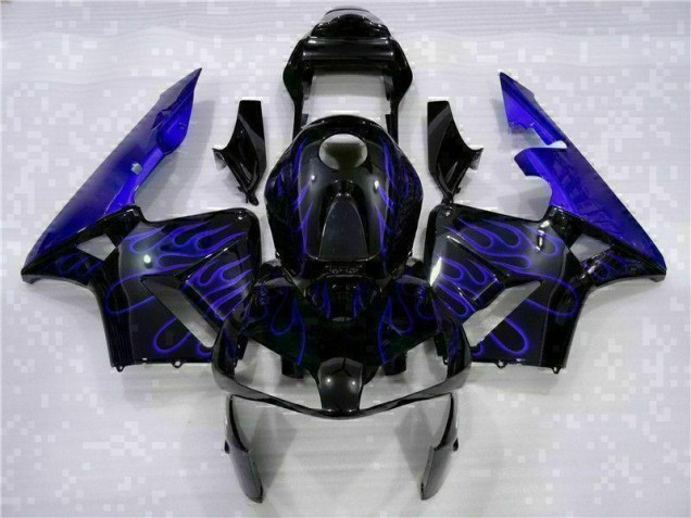 Preisgünstige Honda CBR 600 RR 03-04 Verkleidungen - Schwarz mit Blaur Flamme Preisgünstige Honda CBR 600 RR 03-04 Verkleidungen - Schwarz mit Blaur Flamme