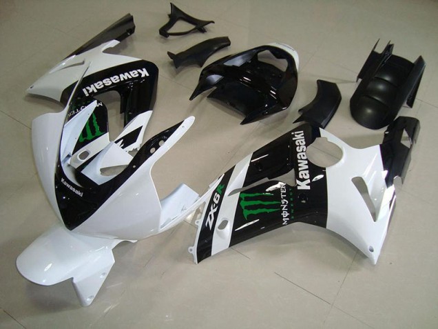 Preisgünstige Kawasaki ZX6R 03-04 Verkleidung - Weiß Monster Preisgünstige Kawasaki ZX6R 03-04 Verkleidung - Weiß Monster