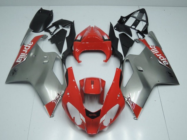 Preisgünstige Aprilia RSV 1000 03-06 Verkleidungen - Silber Und Rot Preisgünstige Aprilia RSV 1000 03-06 Verkleidungen - Silber Und Rot