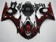Preisgünstige Yamaha R6 03-05 Verkleidungen - Schwarz rote Flamme Preisgünstige Yamaha R6 03-05 Verkleidungen - Schwarz rote Flamme