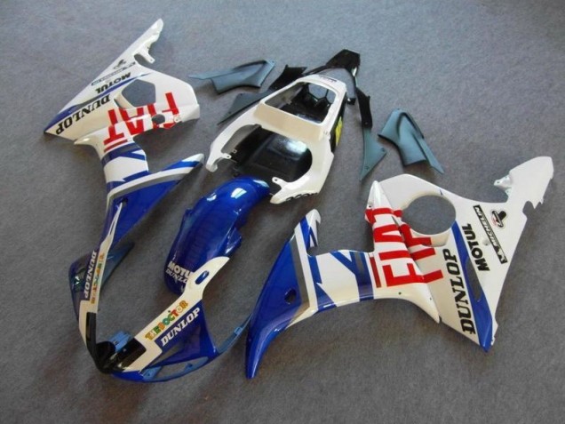 Preisgünstige Yamaha R6 03-05 Verkleidungen - Blau Weiß Fiat