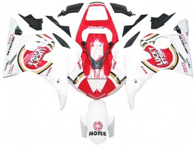Preisgünstige Yamaha R6 03-05 Verkleidungen - Weiß Rot Lucky Strike Preisgünstige Yamaha R6 03-05 Verkleidungen - Weiß Rot Lucky Strike