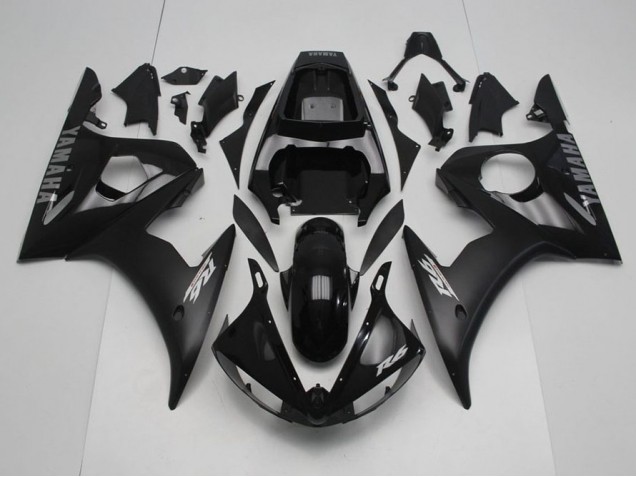 Preisgünstige Yamaha R6 03-05 Verkleidungen - Schwarz mit silbernen Aufklebern Preisgünstige Yamaha R6 03-05 Verkleidungen - Schwarz mit silbernen Aufklebern