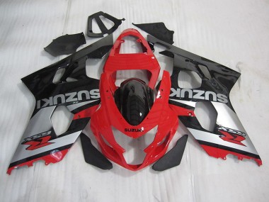 Preisgünstige Suzuki GSXR 600 K4 04-05 Verkleidungen - Rot Schwarz Silber