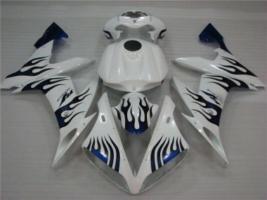 Preisgünstige Yamaha R1 04-06 Verkleidungen - Weiß Blau Flamme