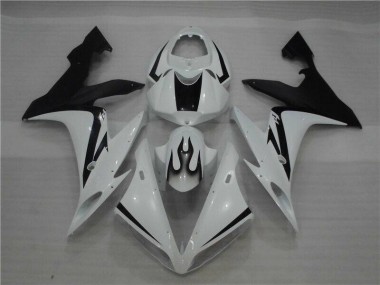 Preisgünstige Yamaha R1 04-06 Verkleidungen - Weiß Schwarz Flamme