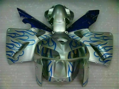 Preisgünstige Honda CBR 600 RR 05-06 Verkleidungen - Weiß Blau Flamme