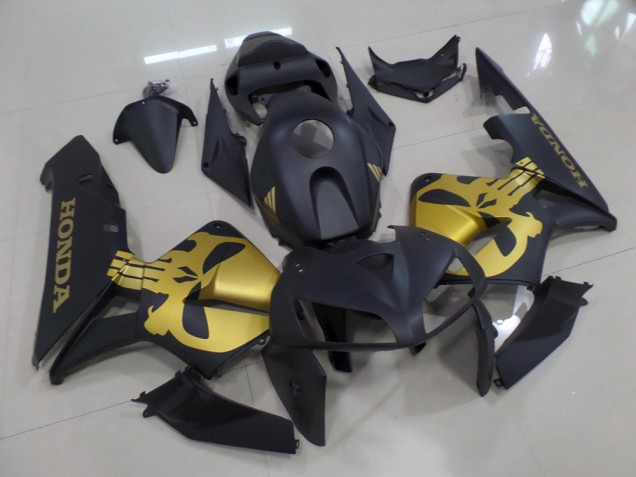 Preisgünstige Honda CBR 600 RR 05-06 Verkleidungen - Matt Schwarz mit goldenem Totenkopf Preisgünstige Honda CBR 600 RR 05-06 Verkleidungen - Matt Schwarz mit goldenem Totenkopf