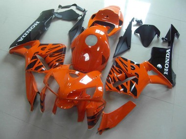 Preisgünstige Honda CBR 600 RR 05-06 Verkleidungen - Orange Schwarze Flamme