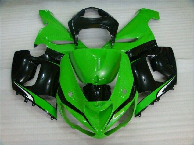 Preisgünstige Kawasaki ZX6R 05-06 Verkleidungen - Grün Weiß Schwarz Preisgünstige Kawasaki ZX6R 05-06 Verkleidungen - Grün Weiß Schwarz