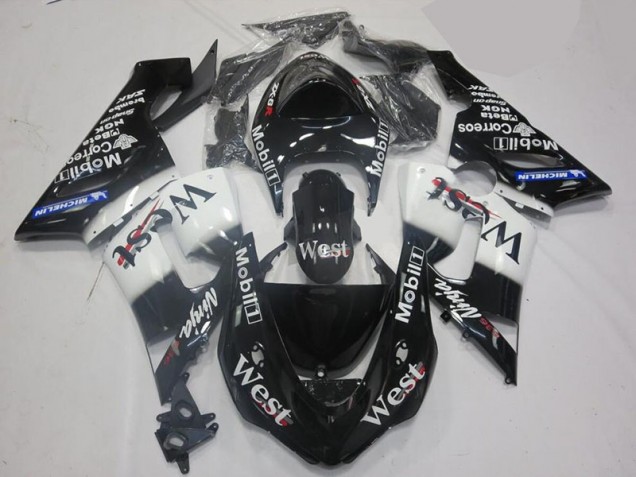Preisgünstige Kawasaki ZX6R 05-06 Verkleidung - Weiß Schwarz Preisgünstige Kawasaki ZX6R 05-06 Verkleidung - Weiß Schwarz