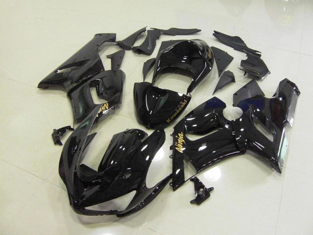 Preisgünstige Kawasaki ZX6R 05-06 Verkleidungen - Glänzend Schwarz Gold Aufkleber Preisgünstige Kawasaki ZX6R 05-06 Verkleidungen - Glänzend Schwarz Gold Aufkleber