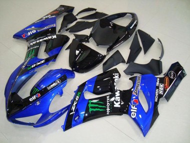 Preisgünstige Kawasaki ZX6R 05-06 Verkleidungen - Bonbon blau Monster