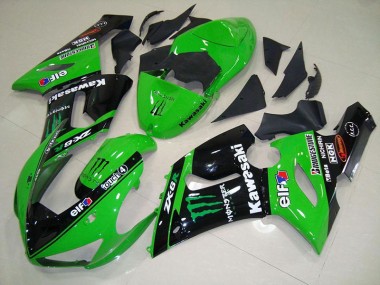 Preisgünstige Kawasaki ZX6R 05-06 Verkleidungen - Grünes Monster