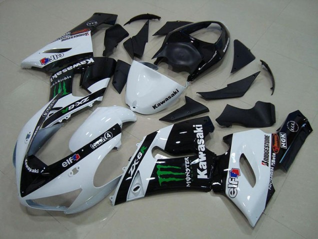 Preisgünstige Kawasaki ZX6R 05-06 Verkleidungen - Weiß Monster Preisgünstige Kawasaki ZX6R 05-06 Verkleidungen - Weiß Monster
