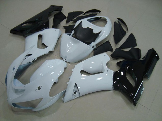 Preisgünstige Kawasaki ZX6R 05-06 Verkleidungen - Weiß Schwarz Preisgünstige Kawasaki ZX6R 05-06 Verkleidungen - Weiß Schwarz
