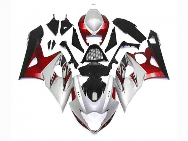 Preisgünstige Suzuki GSXR 1000 K5 05-06 Verkleidungen - Silber Rot Schwarz Preisgünstige Suzuki GSXR 1000 K5 05-06 Verkleidungen - Silber Rot Schwarz
