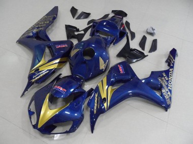 Preisgünstige Honda CBR 1000 RR 06-07 Verkleidungen - Dunkel blau mit goldenen Streifen