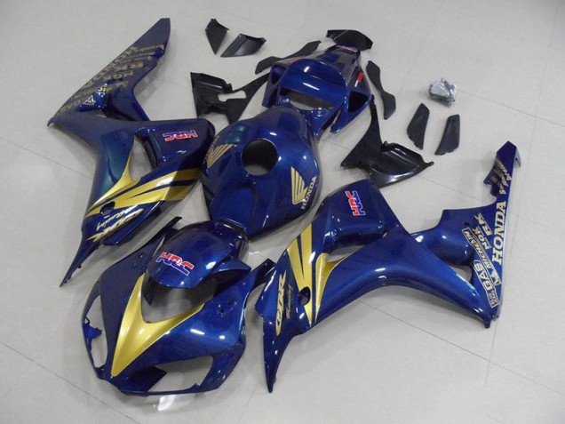 Preisgünstige Honda CBR 1000 RR 06-07 Verkleidungen - Dunkel blau mit goldenen Streifen