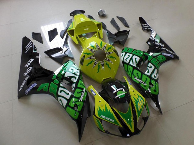 Preisgünstige Honda CBR 1000 RR 06-07 Verkleidungen - Grün Gelb Rossi Preisgünstige Honda CBR 1000 RR 06-07 Verkleidungen - Grün Gelb Rossi