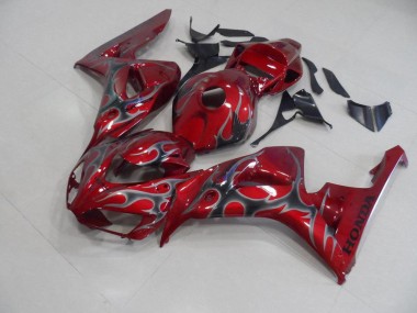 Preisgünstige Honda CBR 1000 RR 06-07 Verkleidungen - Rot Silber Flamme