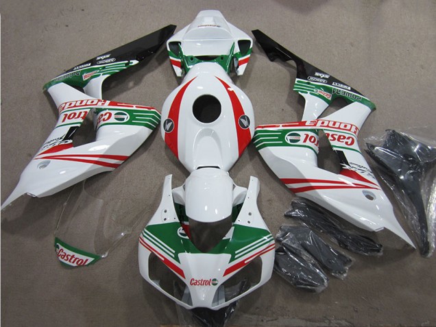 Preisgünstige Honda CBR 1000 RR 06-07 Verkleidungen - Weiß Grün Rot Castrol Preisgünstige Honda CBR 1000 RR 06-07 Verkleidungen - Weiß Grün Rot Castrol