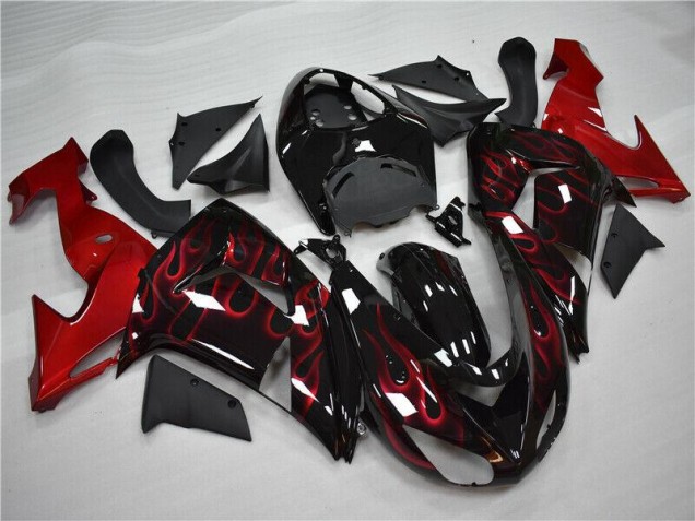 Preisgünstige Kawasaki ZX10R 06-07 Verkleidungen - Rot Flamme Preisgünstige Kawasaki ZX10R 06-07 Verkleidungen - Rot Flamme