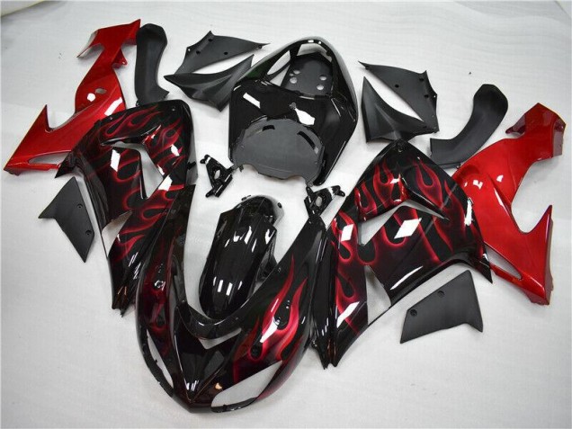 Preisgünstige Kawasaki ZX10R 06-07 Verkleidungen - Rot Flamme Preisgünstige Kawasaki ZX10R 06-07 Verkleidungen - Rot Flamme