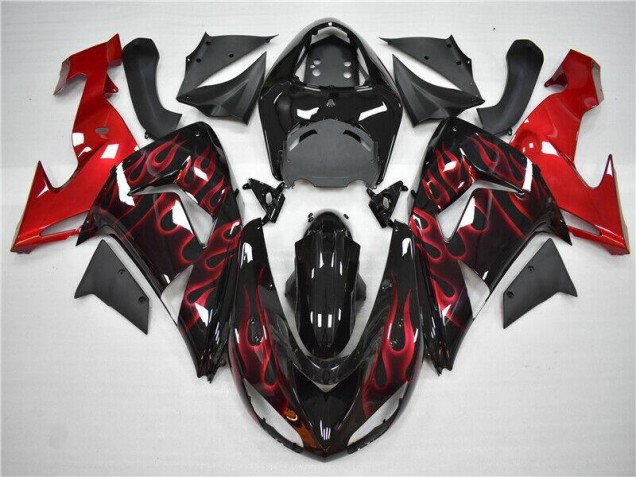 Preisgünstige Kawasaki ZX10R 06-07 Verkleidungen - Rot Flamme Preisgünstige Kawasaki ZX10R 06-07 Verkleidungen - Rot Flamme