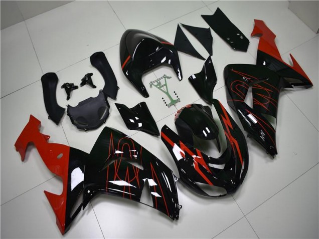 Preisgünstige Kawasaki ZX10R 06-07 Verkleidungen - Schwarz Rot Preisgünstige Kawasaki ZX10R 06-07 Verkleidungen - Schwarz Rot