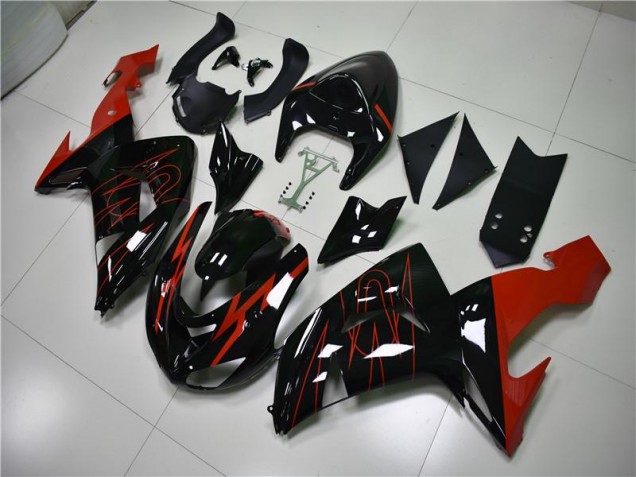 Preisgünstige Kawasaki ZX10R 06-07 Verkleidungen - Schwarz Rot Preisgünstige Kawasaki ZX10R 06-07 Verkleidungen - Schwarz Rot