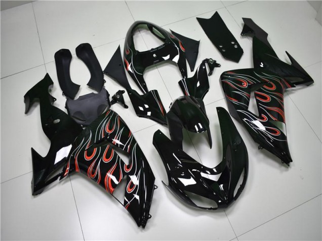 Preisgünstige Kawasaki ZX10R 06-07 Verkleidungen - Schwarz Grau Rot Preisgünstige Kawasaki ZX10R 06-07 Verkleidungen - Schwarz Grau Rot