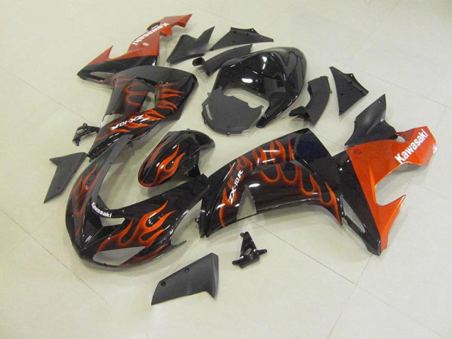 Preisgünstige Kawasaki ZX10R 06-07 Verkleidungen - Orange Flamme Preisgünstige Kawasaki ZX10R 06-07 Verkleidungen - Orange Flamme