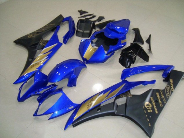 Preisgünstige Yamaha R6 06-07 Verkleidung - Schwarz Blau mit Gold Aufkleber Preisgünstige Yamaha R6 06-07 Verkleidung - Schwarz Blau mit Gold Aufkleber