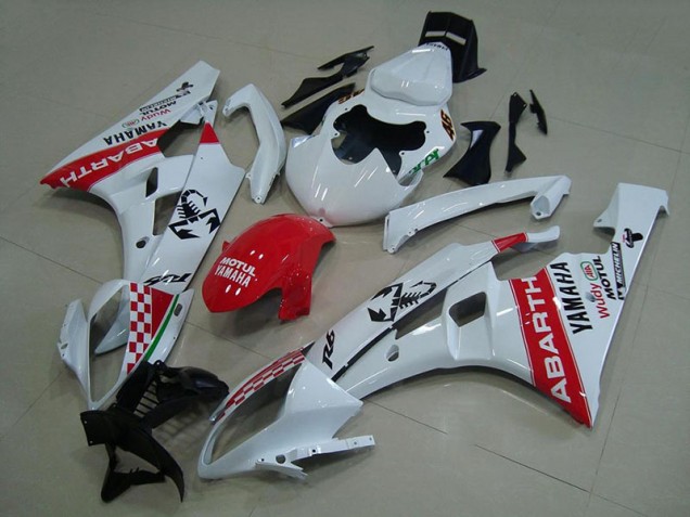 Preisgünstige Yamaha R6 06-07 Verkleidungen - Weiß Rot Abarth Preisgünstige Yamaha R6 06-07 Verkleidungen - Weiß Rot Abarth