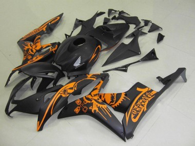 Preisgünstige Honda CBR 600 RR 07-08 Verkleidungen - Matt Schwarzer Orange Aufkleber