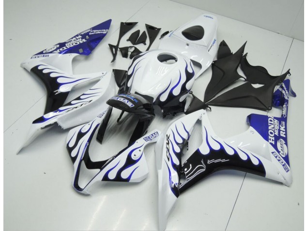 Preisgünstige Honda CBR 600 RR 07-08 Verkleidungen - Weiß Blau Flamme Preisgünstige Honda CBR 600 RR 07-08 Verkleidungen - Weiß Blau Flamme