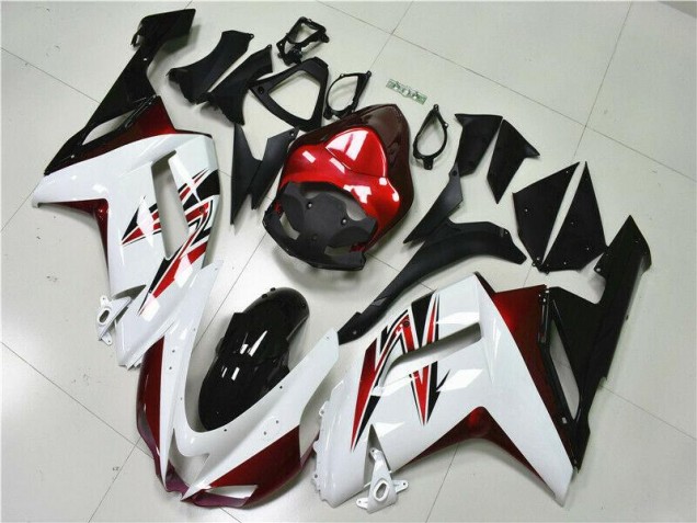 Preisgünstige Kawasaki ZX6R 07-08 Verkleidungen - Weiß Schwarz Rot Preisgünstige Kawasaki ZX6R 07-08 Verkleidungen - Weiß Schwarz Rot