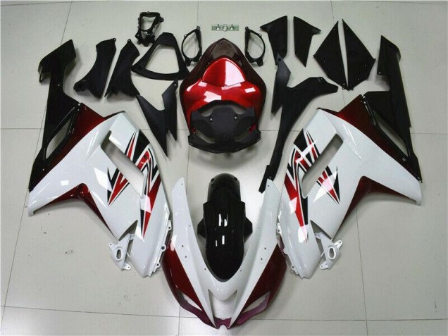 Preisgünstige Kawasaki ZX6R 07-08 Verkleidungen - Weiß Schwarz Rot Preisgünstige Kawasaki ZX6R 07-08 Verkleidungen - Weiß Schwarz Rot