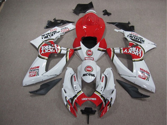 Preisgünstige Suzuki GSXR 1000 K5 05-06 Verkleidungen - Weiß Lucky Strike Rot Motul Preisgünstige Suzuki GSXR 1000 K5 05-06 Verkleidungen - Weiß Lucky Strike Rot Motul