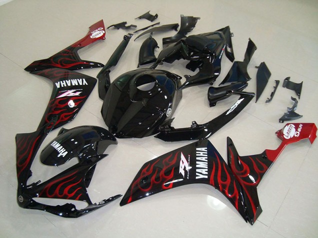 Preisgünstige Yamaha R1 07-08 Verkleidungen - Glänzend Schwarz Flamme Preisgünstige Yamaha R1 07-08 Verkleidungen - Glänzend Schwarz Flamme