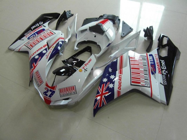 Preisgünstige Ducati 848 1098 1198 07-14 Verkleidungen - Weiß Blau Rot Preisgünstige Ducati 848 1098 1198 07-14 Verkleidungen - Weiß Blau Rot