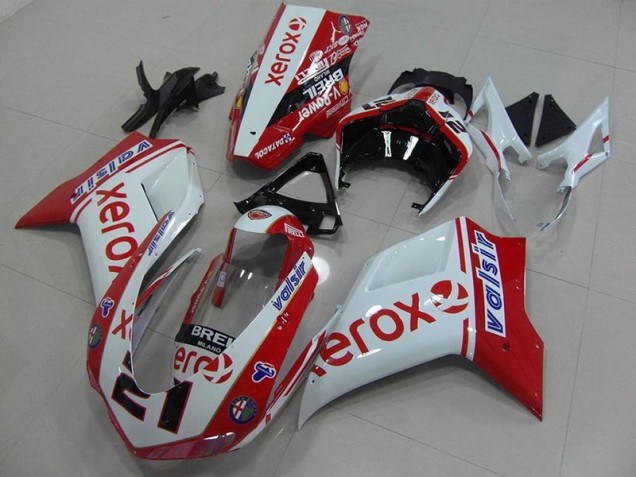 Preisgünstige Ducati 848 1098 1198 07-14 Verkleidung - Weiß Rot Xerox Preisgünstige Ducati 848 1098 1198 07-14 Verkleidung - Weiß Rot Xerox