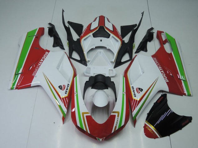 Preisgünstige Ducati 848 1098 1198 07-14 Verkleidungen - Rot Weiß Und Grün Preisgünstige Ducati 848 1098 1198 07-14 Verkleidungen - Rot Weiß Und Grün