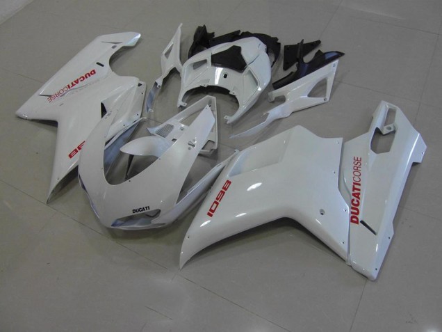 Preisgünstige Ducati 848 1098 1198 07-14 Verkleidungen - Perl Weiß mit roten Aufklebern Preisgünstige Ducati 848 1098 1198 07-14 Verkleidungen - Perl Weiß mit roten Aufklebern