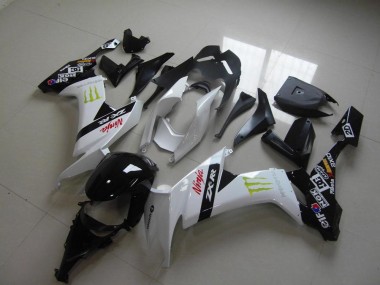Preisgünstige Kawasaki ZX10R 08-10 Verkleidungen - Weiß Monster