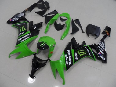 Preisgünstige Kawasaki ZX10R 08-10 Verkleidungen - Grünes und Schwarz Monster