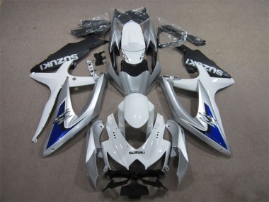 Preisgünstige Suzuki GSXR 600 K8 08-10 Verkleidungen - Silber Blau Weiß
