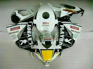 Preisgünstige Honda CBR 1000 RR 08-11 Verkleidung - Weiß Schwarz Playboy