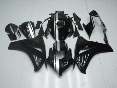 Preisgünstige Honda CBR 1000 RR 08-11 Verkleidungen - Glänzend Schwarz mit silbernem Streifen